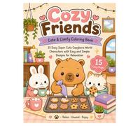 Cozy Friends: Cute & Comfy Coloring Book with 15 Single-Sided Cozy Animal Designs for Relaxation