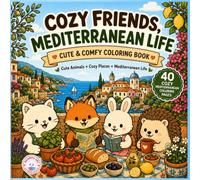 COZY FRIENDS MEDITERRANEAN LIFE: 40 Cozy Animal Scenes Inspired by Mediterranean Life