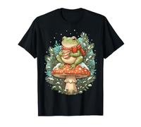 Cozy Frog On Mushroom Winter Scarf Hot Cocoa Funny Pjs Men T-Shirt