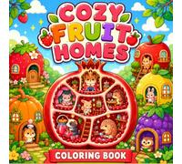 Cozy Fruit Homes Coloring Book with Magical Fruit Cottages, Cute Animal Friends, Whimsical Gardens, and Sweet Fantasy Scenes