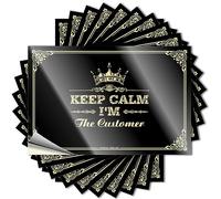 Cozy Funny Sticker, Cool Water Keep Calm I'm The Customer | Funny Quote Interior Decals(8X12CM)