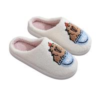 Cozy Furry House Slippers for Women/Men Cute Warm Indoor Non-Slip Winter Cozy Shoes Trendy Colorful Cartoon Illustrated Anti-Slip Indoor Home Winter Slippers