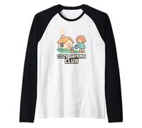 Cozy Gaming Club Pixel Cottage Plant Apparel for Gamers Raglan Baseball Tee