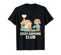 Cozy Gaming Club Pixel Cottage Plant Apparel for Gamers T-Shirt