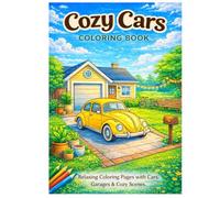 Cozy Garage Coloring Book: Relaxing Cars in Warm Cozy Spaces for Kids and Adults