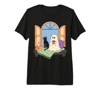 Cozy Ghost Book Lover Spooky Season Reading Nook Premium T-Shirt