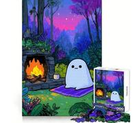 Cozy Ghost by The Fireplace 1000 Pieces Puzzles for Teenagers Stress Free, Accurate Edge, Happy Challenge, Game Night (38x26cm)