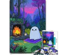 Cozy Ghost by The Fireplace Adult Jigsaw 1000pcs (38x26cm) | A puzzle gift for adults for December weekends for screen-free downtime.