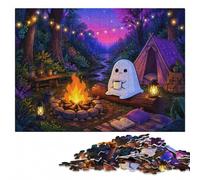 Cozy Ghost by The Fireplace Wooden Adult Puzzle 500 Pieces | A hands-on home pastime: a clear section-by-section approach during indoor leisure.