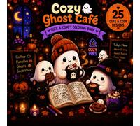 Cozy Ghost Cafe Coloring Book: Cute & Comfy Halloween Coloring Pages for Relaxation and Stress Relief