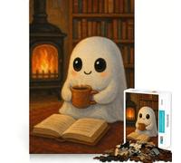 Cozy Ghost Reading 1000 Pieces Puzzles for Teenagers Stress Free, Accurate Edge, Happy Challenge, Game Night (38x26cm)