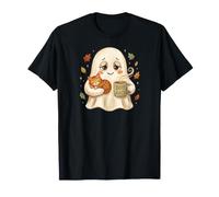 Cozy-Ghost with Cat Coffee Boo Juice Autumn Halloween T-Shirt