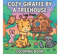 Cozy Giraffe by a Treehouse: Coloring Book