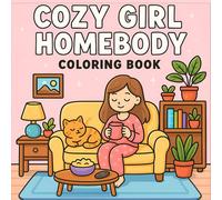 Cozy Girl Homebody: Relaxing Cute Coloring Book for Cozy Girls and Homebodies - Bold And Easy Comfort, Self-Care, Cats, Books, and Hygge Vibes, For Adults And Teens