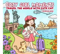 Cozy Girl Moments Travel The World With Cute Cat Coloring Book: 40 Delightful Coloring Adorable Journey of Friendship, Relaxing with World-Famous ... Teens and Adults. (Cozy and Cute Coloring)