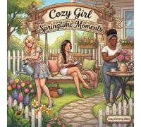 Cozy Girl Springtime Moments: Cute & Fun Relaxing Bold Line Adult Activity Coloring Book | Aesthetic Comfy Hygge Scenes, Floral Meadow Walks, Peaceful Garden Retreats | Anxiety Relief, Mindfulness & Creative Haven Art Therapy Gift for Women & Teens