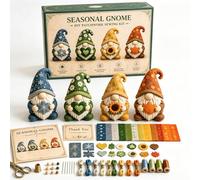 Cozy Gnome DIY Patchwork Kit, Gnome Sewing Kit for Adults, DIY Fabric 3D Gnome Craft Kit, Hand Patchwork Craft Kit with Pre Cut Fabric, Thread, Needles, Gift Craft Lovers and Home Decor (#A)