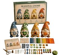 Cozy Gnome Felt Patchwork Sewing Kit, Beginner Friendly DIY Craft Set, Unique Handmade Ornament, Creative Home Decor & Thoughtful Craft Gift (G)