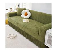 Cozy Green Stretch Leaf Pattern Sofa SlipcoversSoft Ruffle Skirt Fit for 5Seater Sofa (305360cm) & 1Seater ArmchairEasy to Install Fur Cover