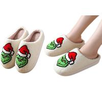 Cozy Grinch Inspired Christmas Slippers: XL