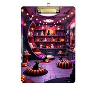 Cozy Halloween Cat Lounge Space Contractor Clipboard Plastic for Personalised Notes for Teachers Size 9 x 12