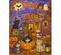 Cozy Halloween Cats Coloring Book: Cute and Cozy Halloween Cat Scenes for Relaxation