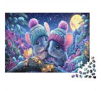 Cozy Hamster Jigsaw Puzzles 1000 Piece for Adults, Moonlit Mates 1000 Pieces Classic Educational Games Decoration Puzzle 70x50cm/1000pcs