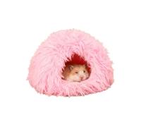 Cozy Hamster Rabbit Bed, Soft Hideout Cage Winter Nest Accessories for Small Animal Pet Guinea Ferret(Pink)