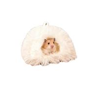Cozy Hamster Rabbit Bed, Soft Hideout Cage Winter Nest Accessories for Small Animal Pet Guinea Ferret(White)