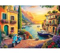 Cozy Harbour Jigsaw Puzzles for Adults 1000 Jigsaws Mediterranean Village 1000 Piece Jigsaw Puzzles for Adults