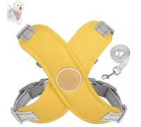 Cozy Harness, Getchewie Dog Harness with Leash Set, Reflective Adjustable Comfortable Pet Chest, Breathable&Comfortable Anti-Breakaway, for Small Medium Large Dogs (Yellow, L)