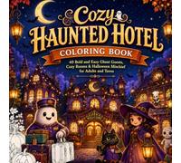 Cozy Haunted Hotel Coloring Book: 40 Bold and Easy Ghost Guests, Cozy Rooms & Halloween Mischief for Adults and Teens