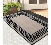 Cozy Haven Athena Door Mat - Non-Slip Washable Doormat, Heavy Duty Welcome Dirt Trapper, Water Absorbent Floor Mat for Indoor/Outdoor Use, Front Entrance, and Kitchen (Beige & Black, 40x60 cm)
