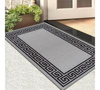 Cozy Haven Athena Door Mat - Non-Slip Washable Doormat, Heavy Duty Welcome Dirt Trapper, Water Absorbent Floor Mat for Indoor/Outdoor Use, Front Entrance, and Kitchen (Grey & Black, 50x80 cm)
