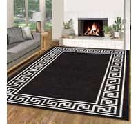 Cozy Haven Athena Rug - Large Washable Non-Slip Carpet for Living Room, Bedroom, Lounge, Dining, Kitchen Fluffy Thick Soft Modern Indoor Floor Rugs (Black & White, 120x170 cm)