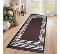Cozy Haven Athena Runner Rug - Large Non-Slip Washable Carpet for Living Room, Bedroom, Hallway, Lounge, Dining, Kitchen, Modern Indoor Long Floor Runners (Brown & Beige, 66x120 cm)