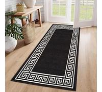 Cozy Haven Athena Runner Rug - Large Non-Slip Washable Carpet for Living Room, Bedroom, Hallway, Lounge, Dining, Kitchen, Modern Indoor Long Floor Runners (Black & White, 66x220 cm)