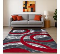 Cozy Haven Ecliptic Rugs - Large Fluffy Area Rug Carpet Washable Non-Slip Soft Modern Indoor Shaggy Floor Rug for Living Room, Bedroom, Hallway, Lounge - (Red, 120x170 cm)