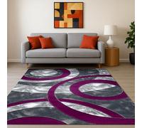Cozy Haven Ecliptic Rugs - Large Fluffy Area Rug Carpet Washable Non-Slip Soft Modern Indoor Shaggy Floor Rug for Living Room, Bedroom, Hallway, Lounge - (Purple, 160x230 cm)