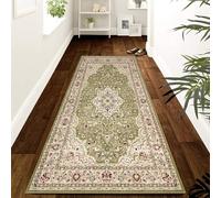 Cozy Haven Heritage Collection Runner Rug - Washable Non-slip Long Carpet Runner Rugs for Hallway, Kitchen, Living Room, Corridor, Entryway and Door Entrances (Green, 80x300 cm)