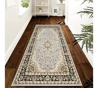 Cozy Haven Heritage Collection Runner Rug - Washable Non-slip Long Carpet Runner Rugs for Hallway, Kitchen, Living Room, Corridor, Entryway and Door Entrances (Grey, 80x300 cm)