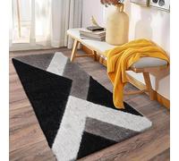 Cozy Haven Luna Terra Collection Runner Rug - Hallway Carpet Runners, Non-Slip Floor Mats for Kitchen, Living Room, Corridor, Entryway, Door Entrances (Luna, Black Grey, 60x220cm)