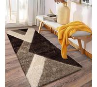 Cozy Haven Luna Terra Collection Runner Rug - Hallway Carpet Runners, Non-Slip Floor Mats for Kitchen, Living Room, Corridor, Entryway, Door Entrances (Luna, Brown Cream, 60x220cm)