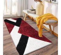 Cozy Haven Luna Terra Collection Runner Rug - Hallway Carpet Runners, Non-Slip Floor Mats for Kitchen, Living Room, Corridor, Entryway, Door Entrances (Luna, Red Black, 60x220cm)