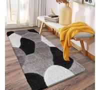 Cozy Haven Luna Terra Collection Runner Rug - Hallway Carpet Runners, Non-Slip Floor Mats for Kitchen, Living Room, Corridor, Entryway, Door Entrances (Terra, Black Grey Silver, 80x150cm)
