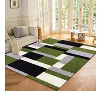 Cozy Haven Navajo Rug - Large Washable Soft Fluffy Modern Carpet Area Rug for Living Room, Bedroom, Hallway, Lounge, Dining Room, and Under Table - (Green Black, 120x170 cm)