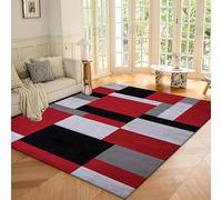 Cozy Haven Navajo Rug - Large Washable Soft Fluffy Modern Carpet Area Rug for Living Room, Bedroom, Hallway, Lounge, Dining Room, and Under Table - (Red Black, 120x170 cm)
