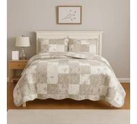 Cozy Haven Quilt Patchwork Bedspread 2 Piece Set - Coverless Quilted Bedspread, Reversible, Lightweight Quilt Comfort with 1 Pillow Sham (Zurich, Single)