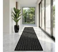 Cozy Haven Rubber Runner Rug - Outdoor & Indoor Heavy Duty Washable Non-Slip Runner Rug for Kitchen Garden, Inside & Outside Floor Mats, Waterproof and Dirt Trapper Entrance Rug (80x150 cm, Black)