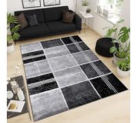 Cozy Haven Shadow Grids Rug - Large Washable Non-slip Carpet for living Room, Bedroom, Lounge Dining, Kitchen Thick Soft Indoor Floor Rugs (Black, 120x170 cm)
